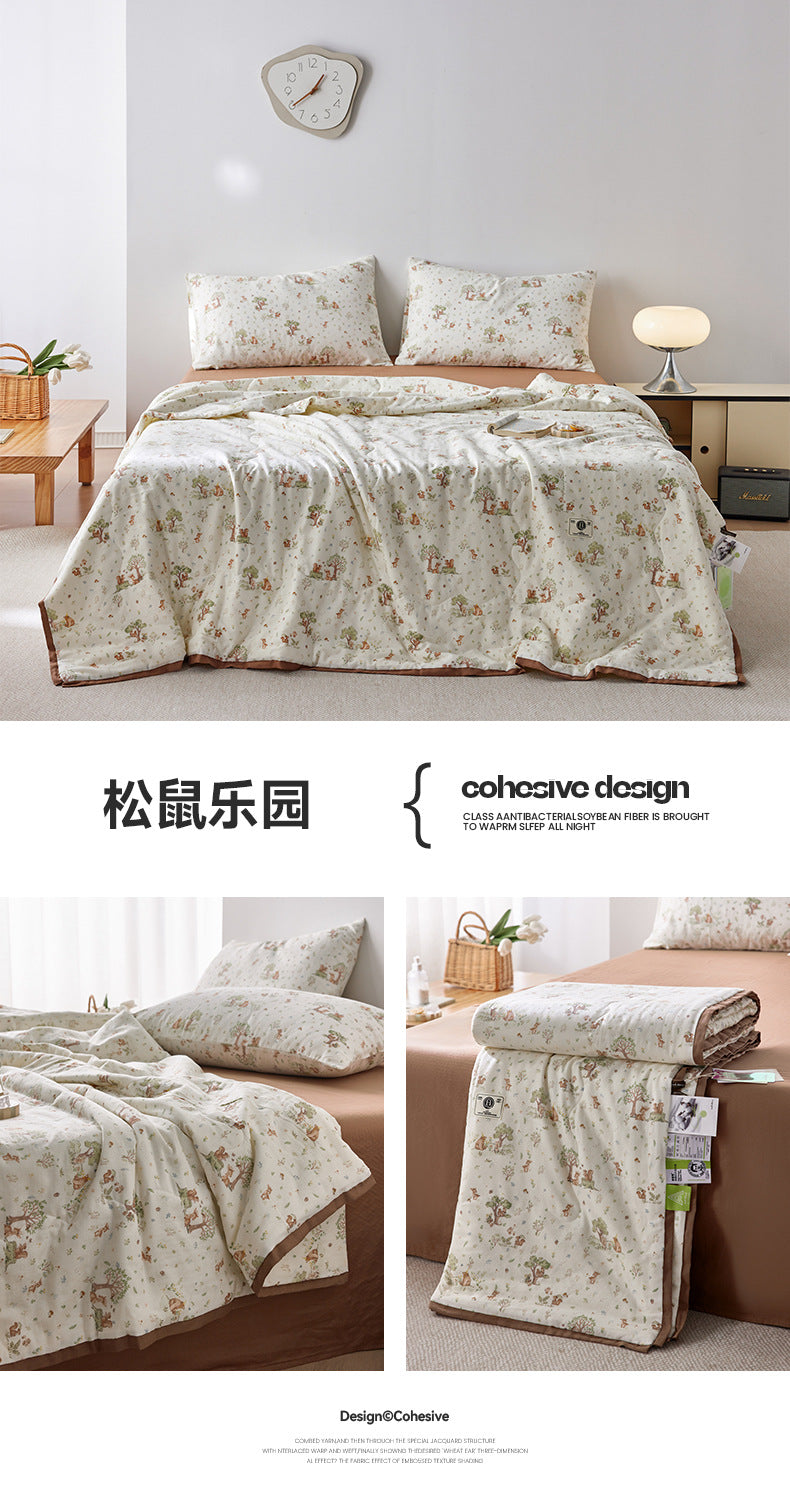 Cotton Double-Layer Yarn Summer Blanket Children's Summer Air-Conditioning Thin Duvet
